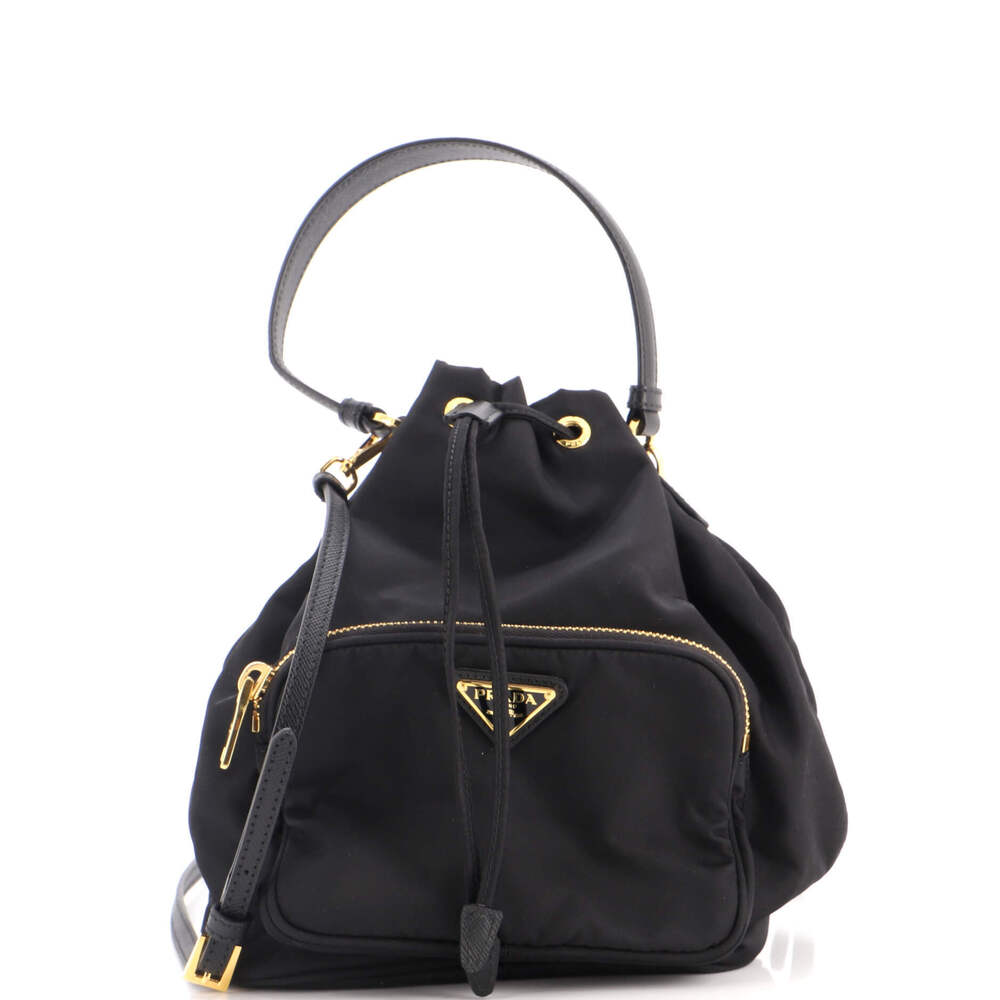 Prada Small Drawstring Bucket Bag Tessuto